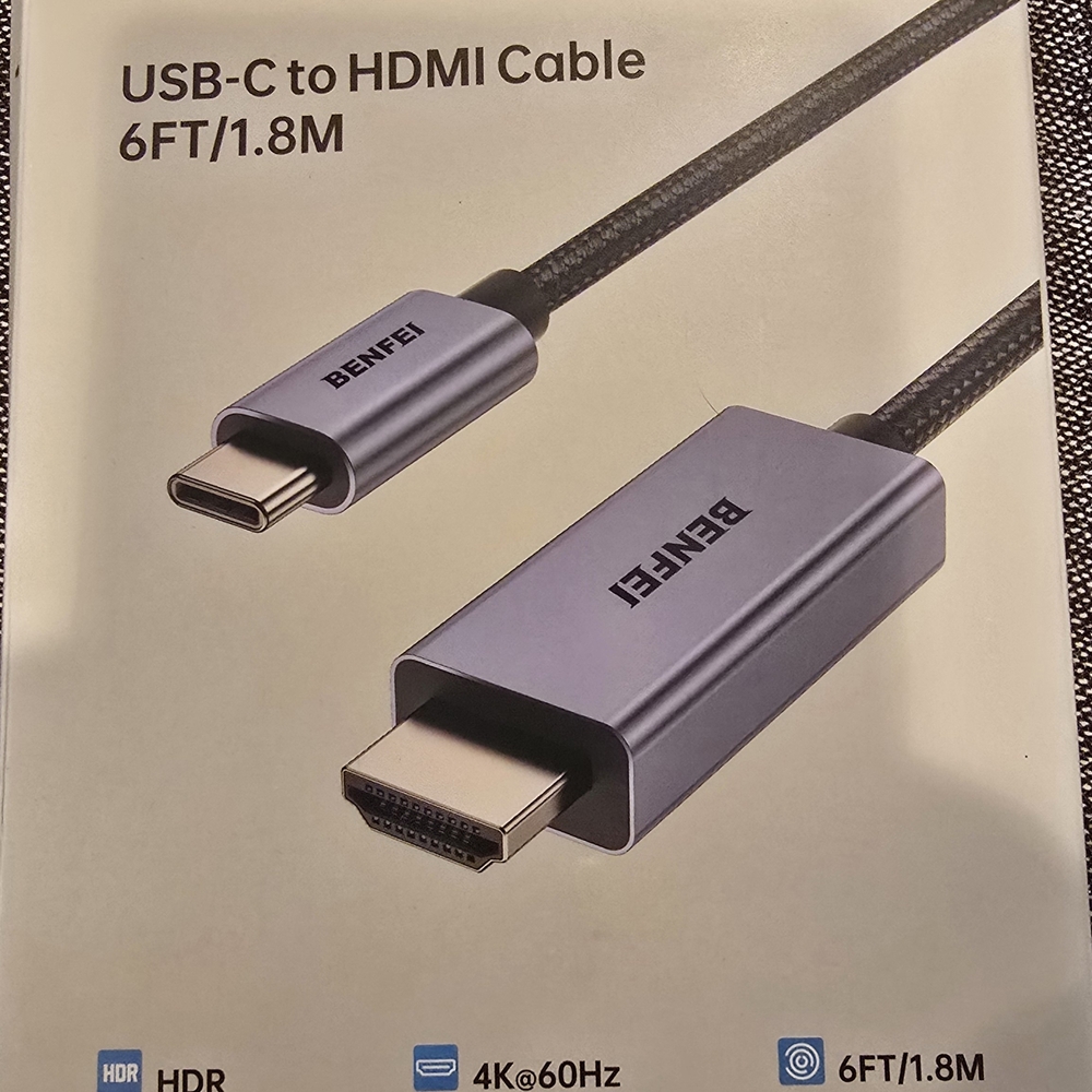 Silver USB-C to HDMI Cable 6FT
